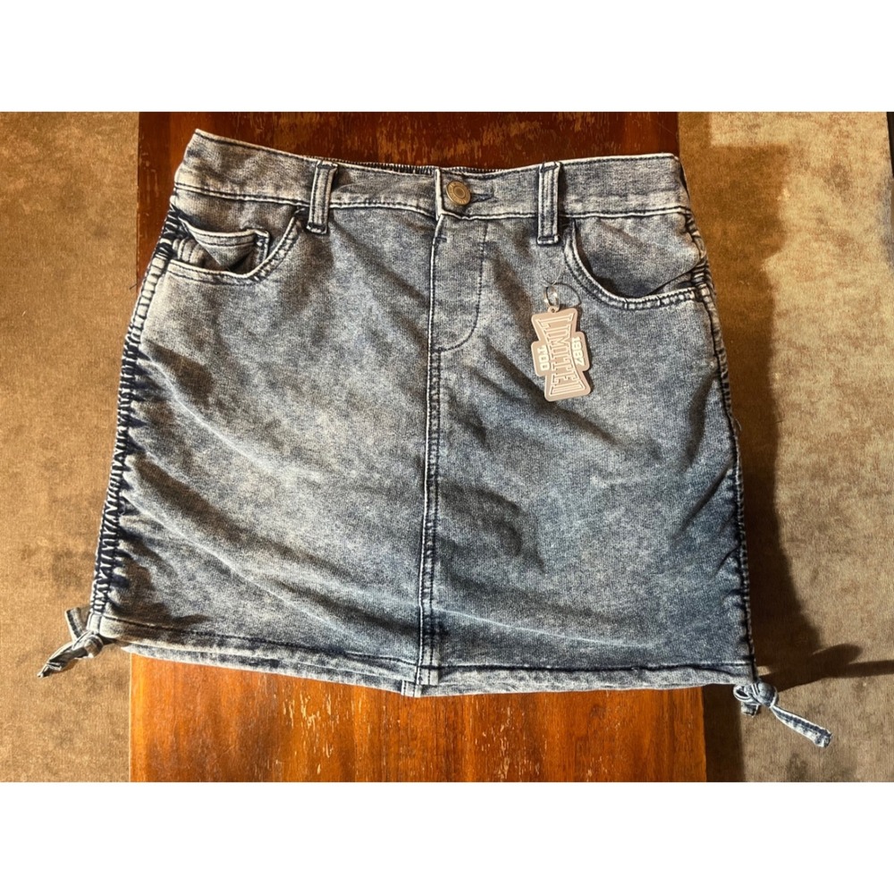 Limited Too Girls Denim Skort Medium Wash Stretch Skirt Shorts Size XL 16/18